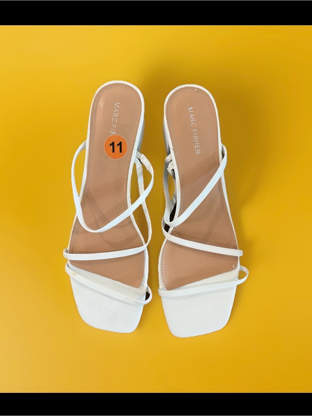 ✨ Marc Fisher White Strappy Square-Toe Sandals ✨